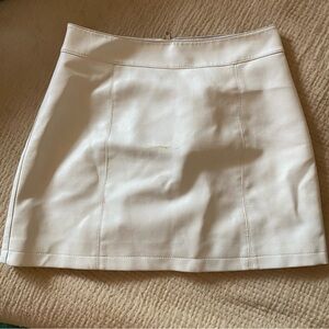 Forever 21 White Faux Leather Mini Skirt